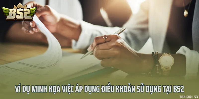 Ví dụ minh họa việc áp dụng điều khoản sử dụng tại B52